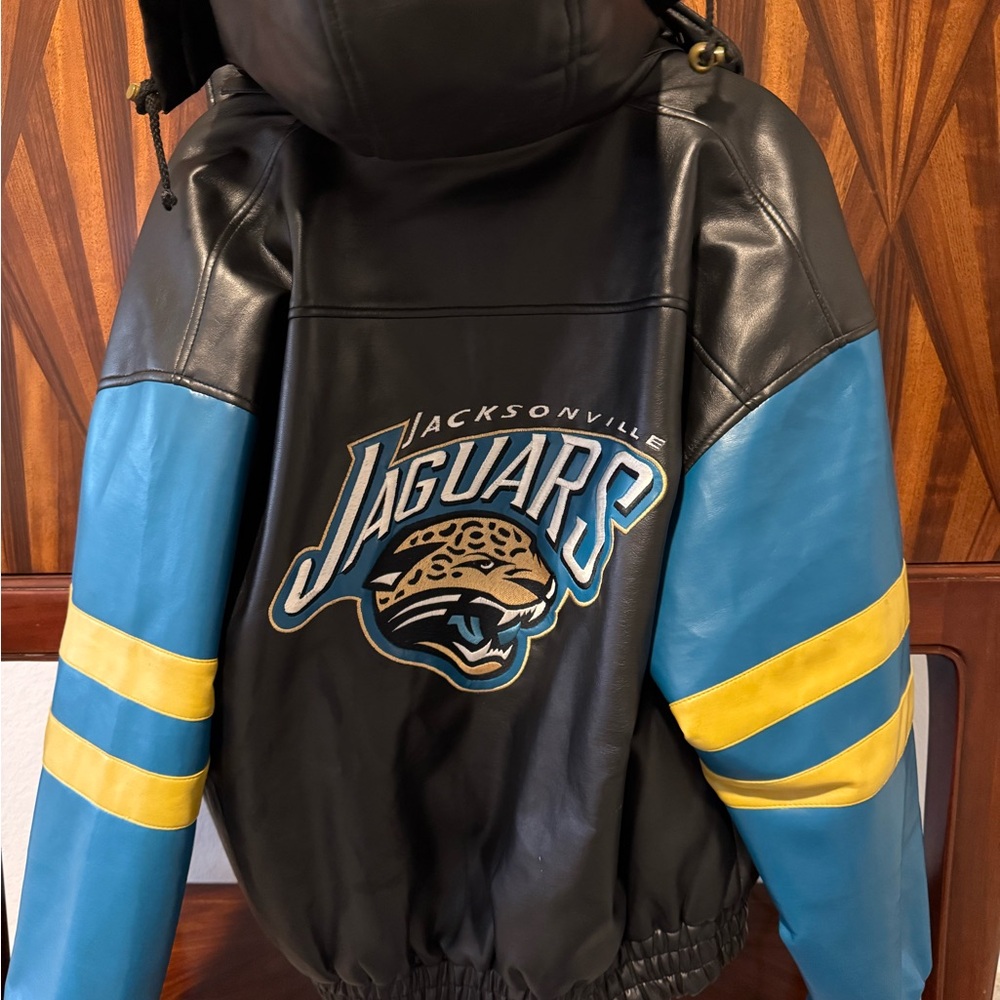 NFL Jacksonville Jaguars Jags Leather Bomber Jacket